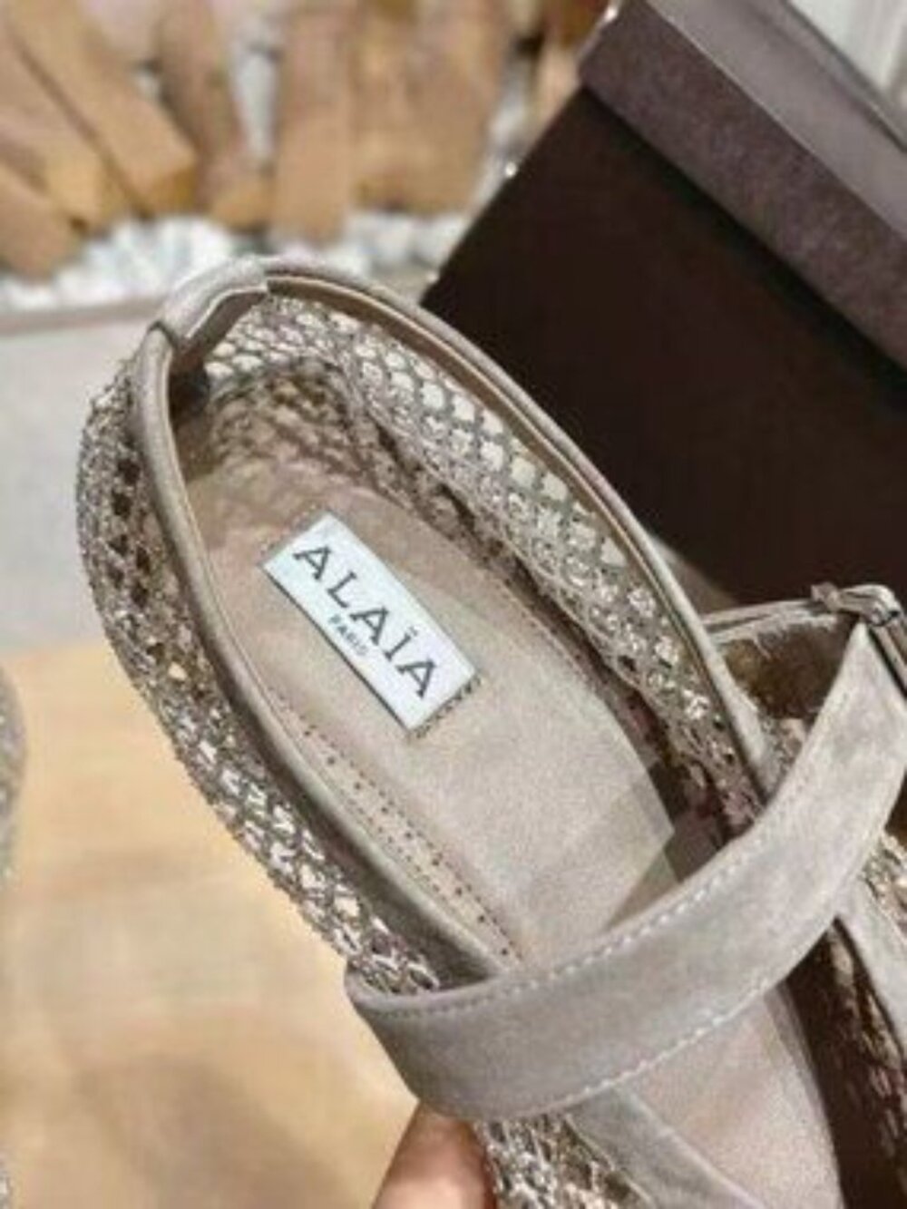 🍓🍓ALAÏA Crystal Mesh Mary Jane Flats🥑🥑 - Picture 4 of 5